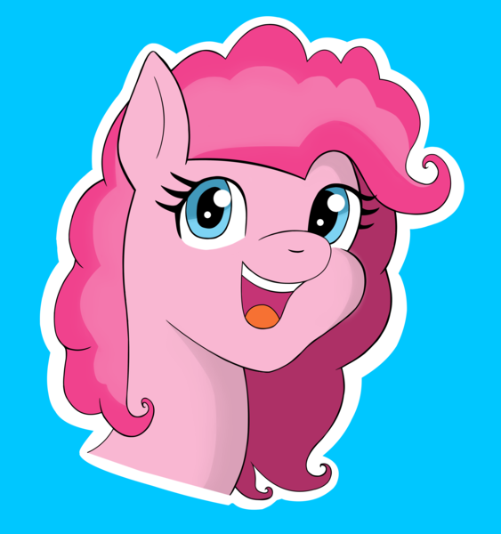 Size: 5589x5955 | Tagged: safe, artist:darknightprincess, artist:magicalmysticva, derpibooru import, pinkie pie, earth pony, pony, blue background, bust, female, image, looking at you, mare, multicolored hair, multicolored mane, open mouth, open smile, png, ponk, simple background, smiling, smiling at you, solo