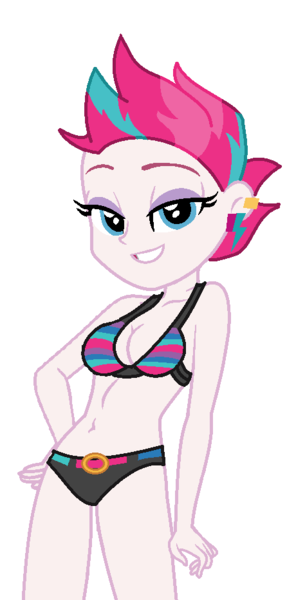 Size: 460x932 | Tagged: safe, artist:robertsonskywa1, derpibooru import, zipp storm, equestria girls, g5, belly button, belly fetish, bikini, clothes, equestria girls-ified, female, g5 to equestria girls, generation leap, hand on hip, image, photo, png, simple background, smiling, solo, stupid sexy zipp storm, swimsuit, white background