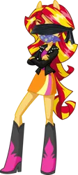Size: 1746x3912 | Tagged: safe, artist:will290590, derpibooru import, edit, sunset shimmer, equestria girls, blindfold, crossed arms, dreamworks face, female, gag, image, lipstick, looking at you, png, ponied up, simple background, solo, transparent background, vector