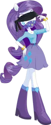 Size: 1602x3940 | Tagged: safe, artist:will290590, derpibooru import, edit, rarity, equestria girls, blindfold, female, hand on hip, image, lipstick, looking at you, png, ponied up, simple background, solo, transparent background, uncanny valley, vector