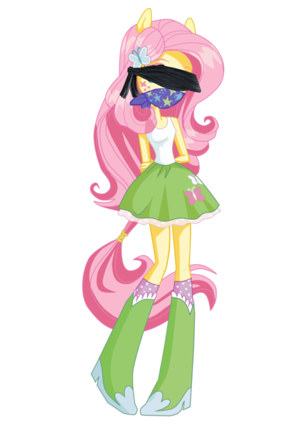Size: 2712x3918 | Tagged: safe, artist:will290590, derpibooru import, edit, fluttershy, equestria girls, 1000 years in photoshop, blindfold, box art, female, gag, image, lipstick, looking at you, png, simple background, solo, transparent background, vector