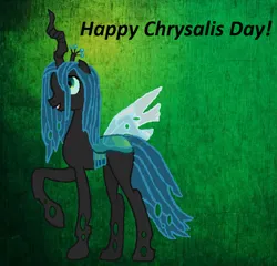 Size: 764x732 | Tagged: safe, artist:starryc94, derpibooru import, queen chrysalis, changeling, base used, female, green background, image, png, simple background, solo