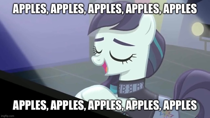 Size: 885x499 | Tagged: safe, derpibooru import, edit, edited screencap, screencap, coloratura, earth pony, pony, season 5, the mane attraction, caption, eyes closed, female, g4, image, image macro, imgflip, implied applejack, implied lesbian, implied rarajack, implied shipping, jack black, jpeg, mare, musical instrument, open mouth, open smile, peaches (song), piano, rara, singing, smiling, solo, text, the magic inside, the super mario bros. movie