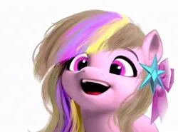 Size: 919x681 | Tagged: safe, artist:petaltwinkle, derpibooru import, edit, edited screencap, screencap, oc, oc:petal twinkle, unofficial characters only, pegasus, pony, g5, background removed, female, image, jpeg, mare, open mouth, open smile, simple background, smiling, solo, white background