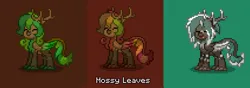 Size: 638x224 | Tagged: safe, derpibooru import, oc, oc:mossy leaves, unofficial characters only, original species, plant pony, pony, tree pony, pony town, female, image, mare, plant, png, solo, tree