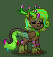 Size: 170x182 | Tagged: safe, derpibooru import, oc, oc:mossy leaves, unofficial characters only, original species, plant pony, pony, tree pony, pony town, female, green background, image, mare, plant, png, simple background, solo, tree