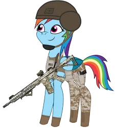 Size: 1637x1800 | Tagged: safe, artist:edy_january, artist:prixy05, derpibooru import, edit, vector edit, rainbow dash, pegasus, pony, g5, my little pony: tell your tale, ar15, armor, assault rifle, body armor, call of duty, call of duty: modern warfare 2, carbine, clothes, g4, g4 to g5, generation leap, gun, handgun, helmet, image, m4, m4a1, military, military pony, military uniform, pistol, png, rifle, scout, simple background, soldier, soldier pony, solo, special forces, tactical, tactical pony, tactical vest, task forces 141, transparent background, uniform, united states, usp45, vector, warfighter, weapon