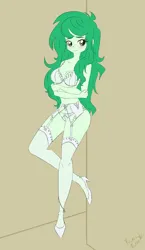 Size: 2200x3800 | Tagged: suggestive, artist:reine morte shi, derpibooru import, wallflower blush, human, equestria girls, adorasexy, anklet, blushing, boob freckles, breasts, busty wallflower blush, chest freckles, clothes, crossed arms, cute, female, freckles, garter belt, high heels, image, jewelry, lingerie, looking at you, png, sexy, shoes, socks, solo, solo female, stockings, thigh highs