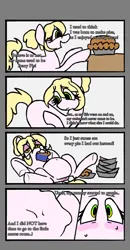 Size: 1600x3066 | Tagged: suggestive, derpibooru import, oc, earth pony, comic, fetish, food, gurgling, image, pie, png, stuffed belly