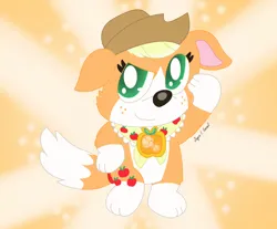 Size: 827x686 | Tagged: safe, artist:harmonybunny2021, derpibooru import, applejack, anthro, dog, appledog, dogified, image, jewelpet, jpeg, species swap