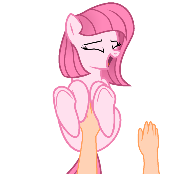 Size: 905x882 | Tagged: safe, artist:angelvelvetyt, artist:muhammad yunus, derpibooru import, oc, oc:annisa trihapsari, unofficial characters only, earth pony, human, pony, base used, earth pony oc, eyes closed, female, happy, image, mare, open mouth, open smile, png, simple background, smiling, solo, tickling, transparent background