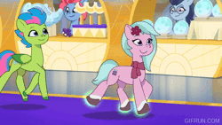 Size: 520x293 | Tagged: safe, derpibooru import, screencap, unnamed character, earth pony, pegasus, pony, g5, my little pony: tell your tale, spoiler:g5, spoiler:my little pony: tell your tale, spoiler:tyts01e59, animated, dahlia, earth pony magic, female, gif, i've seen enough hentai to know where this is going, image, luminous dazzle, magic, mare, moon festival, open mouth, pinpoint eyes, seeds (g5), strawberry mark (g5), tentacle porn, tentacles, tentacles on female, trio, trio female