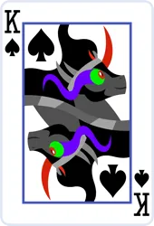 Size: 2000x2936 | Tagged: safe, artist:parclytaxel, derpibooru import, king sombra, umbrum, image, king of spades, male, playing card, png, rotational symmetry, solo, sombra eyes, vector