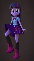 Size: 1080x1920 | Tagged: safe, artist:palmman529, derpibooru import, twilight sparkle, equestria girls, 3d, blender, boots, boots swap, clothes, image, png, shoes, stomping, sunset shimmer's boots