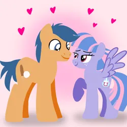 Size: 1400x1400 | Tagged: safe, artist:mlplary6, derpibooru import, first base, wind sprint, earth pony, pegasus, pony, boyfriend and girlfriend, female, heart, image, looking at each other, looking at someone, love, male, mare, older, older first base, older wind sprint, png, shipping, smiling, smiling at each other, stallion, straight, windbase