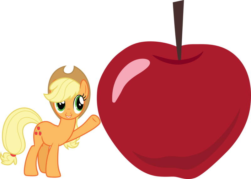 Size: 4200x3000 | Tagged: safe, artist:cloudy glow, derpibooru import, applejack, earth pony, pony, bats!, .ai available, apple, female, food, giant food, image, mare, png, simple background, solo, transparent background, vector