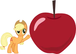 Size: 4200x3000 | Tagged: safe, artist:cloudy glow, derpibooru import, applejack, earth pony, pony, bats!, .ai available, apple, female, food, giant food, image, mare, png, simple background, solo, transparent background, vector