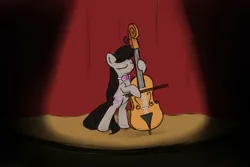 Size: 1500x1000 | Tagged: safe, artist:dshou, derpibooru import, octavia melody, earth pony, pony, cello, colored sketch, eyes closed, female, image, jpeg, mare, musical instrument, sketch, smiling, solo, spotlight
