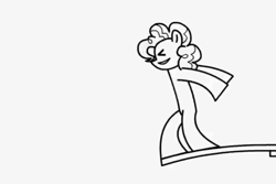 Size: 1076x718 | Tagged: safe, artist:divinearms, derpibooru import, pinkie pie, earth pony, pony, semi-anthro, animated, diving board, female, g4, image, mare, monochrome, old art, solo, webm, youtube link