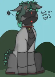 Size: 366x513 | Tagged: safe, artist:thomas.senko, derpibooru import, oc, unicorn, angry, boop, brony, commission open, cute, floppy ears, gray, image, png, sitting