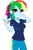 Size: 859x1283 | Tagged: safe, artist:rosemile mulberry, derpibooru import, rainbow dash, human, equestria girls, arm behind head, clothes, cute, dashabetes, female, image, jewelry, looking at you, png, ring, shirt, simple background, solo, t-shirt, uniform, updated design, white background, wonderbolts uniform