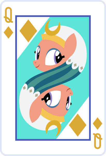 Size: 2000x2936 | Tagged: safe, artist:parclytaxel, derpibooru import, part of a set, somnambula, pegasus, pony, egyptian headdress, female, headdress, image, looking at you, mare, playing card, png, queen of diamonds, rotational symmetry, smiling, smiling at you, solo, vector