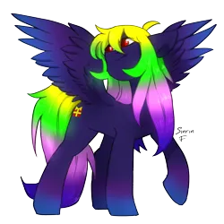 Size: 2480x2480 | Tagged: safe, artist:sinrinf, derpibooru import, oc, oc:avra, unofficial characters only, pegasus, pony, colored wings, gradient hooves, gradient mane, gradient tail, gradient wings, image, png, simple background, solo, spread wings, tail, transparent background, wings