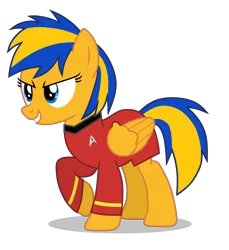 Size: 3600x3928 | Tagged: safe, artist:creedyboy124, derpibooru import, oc, oc:flare spark, unofficial characters only, pegasus, pony, female, image, mare, nyota uhura, png, simple background, smiling, solo, star trek, transparent background, vector