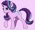 Size: 582x512 | Tagged: safe, artist:truedepressed, derpibooru import, machine learning assisted, starlight glimmer, pony, unicorn, heterochromia, image, looking at you, pink background, png, simple background, smiling, solo