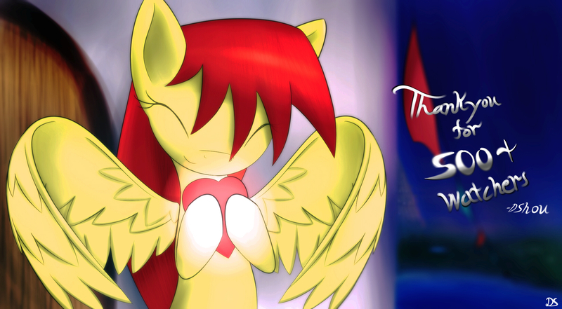 Size: 1960x1080 | Tagged: safe, artist:dshou, derpibooru import, oc, oc:shooting star, unofficial characters only, pegasus, pony, ^^, bust, eyes closed, heart, holding, image, jpeg, milestone, solo
