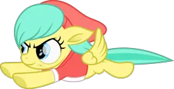 Size: 6743x3442 | Tagged: safe, artist:starryshineviolet, derpibooru import, barley barrel, pegasus, pony, rainbow roadtrip, absurd resolution, beanie hat, clothes, determined, female, filly, flying, foal, image, png, shirt, simple background, transparent background, vector