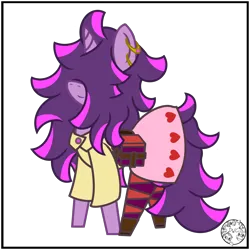 Size: 2000x2000 | Tagged: safe, artist:dice-warwick, derpibooru import, oc, oc:fizzy fusion pop, unofficial characters only, pony, unicorn, fallout equestria, bag, choker, clothes, cooler, ear piercing, earring, female, hair over eyes, heart, highlights, image, jewelry, long mane, long tail, mare, messy mane, piercing, pink dress, png, saddle bag, simple background, socks, solo, stockings, striped socks, tail, thigh highs, transparent background