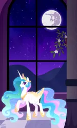 Size: 3000x5000 | Tagged: safe, artist:kabuvee, derpibooru import, princess celestia, pony, image, mare in the moon, moon, png, solo