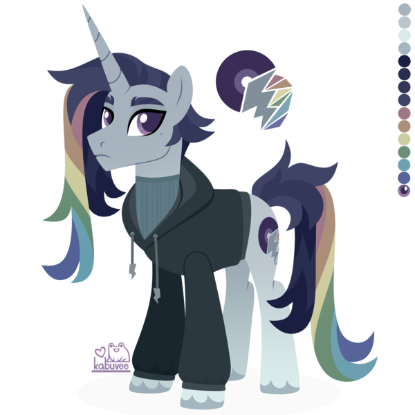 Size: 1920x1920 | Tagged: safe, artist:kabuvee, derpibooru import, oc, oc:kai, pony, unicorn, clothes, hoodie, image, male, png, simple background, solo, stallion, transparent background