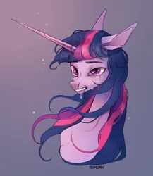 Size: 1300x1500 | Tagged: safe, alternate version, artist:somorai, derpibooru import, twilight sparkle, pony, unicorn, 2021, bust, collaboration, collaboration:too many twilight, crying, female, image, jpeg, mare, portrait, simple background, solo