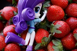 Size: 4992x3328 | Tagged: safe, derpibooru import, photographer:plastikdarling, rarity, anthro, equestria girls, belt, boots, clothes, doll, equestria girls minis, female, food, high heel boots, image, jpeg, photo, shirt, shoes, skirt, solo, solo female, strawberry, toy