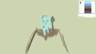 Size: 1366x768 | Tagged: safe, artist:phoenixacezero, derpibooru import, ocellus, changedling, changeling, digital art, food, image, limited palette, png, pudding, solo, spoon