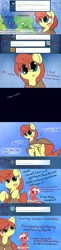 Size: 960x3947 | Tagged: safe, artist:dshou, derpibooru import, oc, oc:shooting star, oc:violet petal, unofficial characters only, pegasus, pony, unicorn, ask, bust, clothes, image, jpeg, looking at you, question mark, robe, table