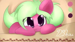 Size: 1920x1080 | Tagged: safe, artist:dshou, derpibooru import, oc, oc:plum, unofficial characters only, earth pony, pony, :o, big eyes, crouching, earth pony oc, female, image, jpeg, lying down, mare, open mouth, prone, reference sheet, solo