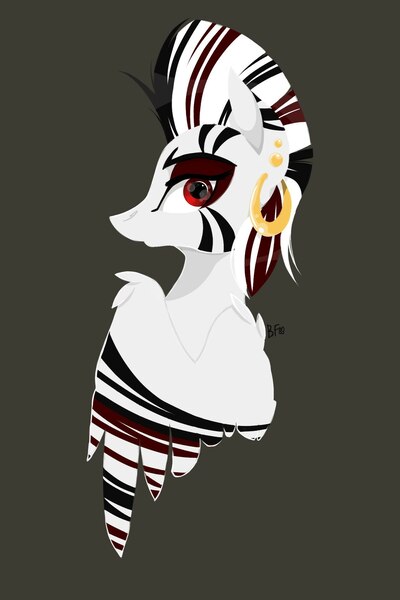 Size: 1280x1920 | Tagged: safe, artist:buttersflutterscotch, derpibooru import, oc, oc:zera, zebra, zebrasus, female, image, jpeg, simple background, solo