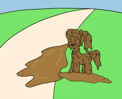 Size: 1600x1300 | Tagged: safe, artist:amateur-draw, derpibooru import, posey (g5), earth pony, pony, g5, my little pony: tell your tale, covered in mud, female, image, mare, mud, mud bath, muddy, png, solo, solo female
