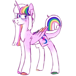 Size: 900x900 | Tagged: safe, artist:fuckomcfuck, derpibooru import, oc, oc:nova, unofficial characters only, alicorn, pony, freckles, glasses, heart, heart mark, image, markings, png, simple background, solo, transparent background