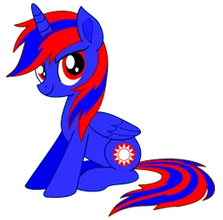 Size: 1140x1127 | Tagged: safe, artist:stephen-fisher, derpibooru import, oc, oc:stephen (stephen-fisher), unofficial characters only, alicorn, pony, alicorn oc, horn, image, looking at you, movie accurate, png, simple background, sitting, smiling, smiling at you, solo, transparent background, wings