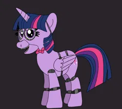 Size: 828x737 | Tagged: safe, artist:thebronypony123, derpibooru import, twilight sparkle, twilight sparkle (alicorn), alicorn, pony, robot, robot pony, black background, female, five nights at freddy's, five nights at pinkie's, image, jpeg, simple background, solo, twibot