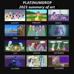 Size: 2048x2048 | Tagged: safe, artist:platinumdrop, derpibooru import, applejack, captain celaeno, derpy hooves, dinky hooves, fluttershy, lily longsocks, minty (g4), pinkie pie, pipsqueak, potion nova, princess luna, rainbow dash, rainbow harmony, rarity, raspberry dazzle, spike, starlight glimmer, sunset shimmer, tempest shadow, toola roola, twilight sparkle, twilight sparkle (alicorn), alicorn, anthro, bird, dragon, earth pony, pegasus, pony, shark, unicorn, 28 pranks later, g3, my little pony: pony life, my little pony: the movie, the best night ever, bandana, basket, blue eyes, campfire, caroling, christmas, christmas tree, clothes, commission, cookie zombie, crying, cute, dialogue, dice, dress, ear piercing, earring, equestria's best daughter, equestria's best mother, eyepatch, fear, female, flowery meadow, flying, food, frankie foster, front view, g4, g4.5 to g4, gala dress, generation leap, gloves, glow, glowing horn, happy, hearth's warming eve, holding breath, holiday, horn, image, imminent death, jewelry, light, looking at you, magic, male, mane six, mare, marshmallow, monopoly, mouth hold, night, ocean, ornithian, piercing, pink mane, pink tail, pirate, pirate ship, plank, playing, png, puffy cheeks, purple mane, red mane, request, rope, s'mores, scared, smiling, solo, speech, speech bubble, swimming, sword, tail, talking, tiara, tied up, tonka, tonka trucks, tree, underwater, unicorn twilight, water, weapon, wings, yellow coat
