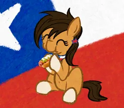 Size: 2408x2112 | Tagged: safe, artist:purppone, ponerpics import, oc, oc:chilenia, pony, belly button, chile, chilean, chilean independence day, completo, female, image, mare, png, solo