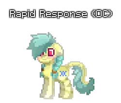 Size: 364x308 | Tagged: safe, artist:zestymf, derpibooru import, oc, oc:rapid response, unofficial characters only, earth pony, pony, pony town, australia, australian, birth marks, blushing, emergency services, female, female oc, floppy ears, hair covering face, image, long hair, one eye covered, paramedic pony, png, prehensile tail, red eyes, tail
