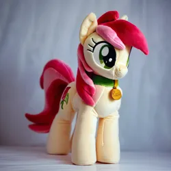 Size: 1024x1024 | Tagged: safe, ai content, derpibooru import, machine learning generated, prompter:doom9454, stable diffusion, roseluck, earth pony, pony, collar, flower, generator:purplesmart.ai, image, jpeg, pet tag, plushie, pony pet, rosepet, solo