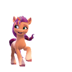 Size: 480x480 | Tagged: safe, derpibooru import, official, sunny starscout, earth pony, pony, g5, my little pony: make your mark, animated, coat markings, cute, english, female, gif, image, looking to the left, mane stripe sunny, mare, raised hoof, sideways glance, simple background, socks (coat marking), solo, sunnybetes, text, transparent background, unshorn fetlocks, yellow text
