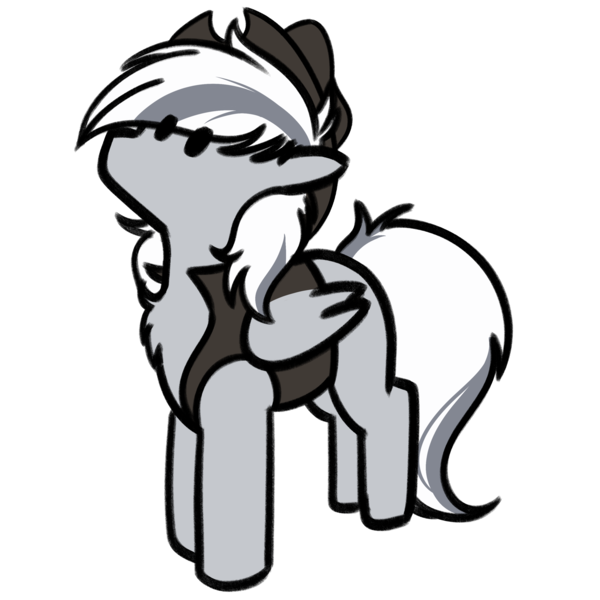 Size: 3000x3000 | Tagged: safe, artist:purple wingshade, derpibooru import, oc, oc:silver edge, pegasus, pony, chest fluff, clothes, cowboy hat, cute, hat, image, male, multicolored hair, png, small, solo, stallion, vest